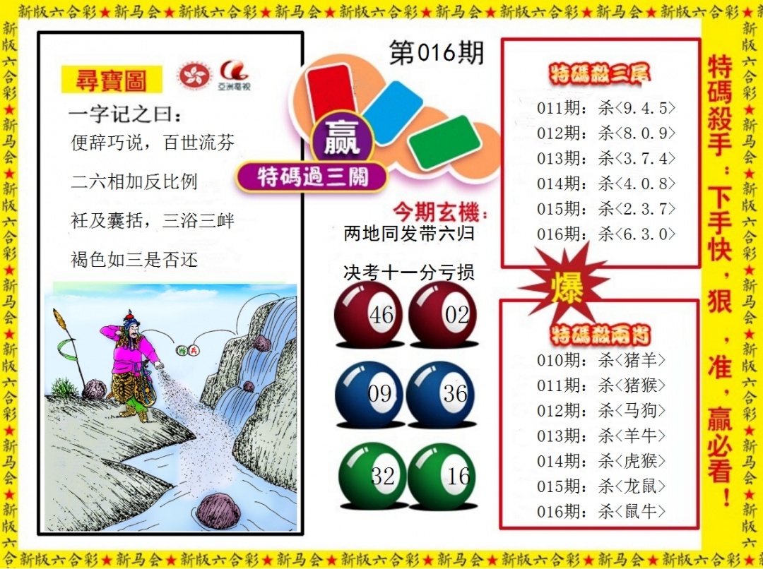 016期特码过三关[图]